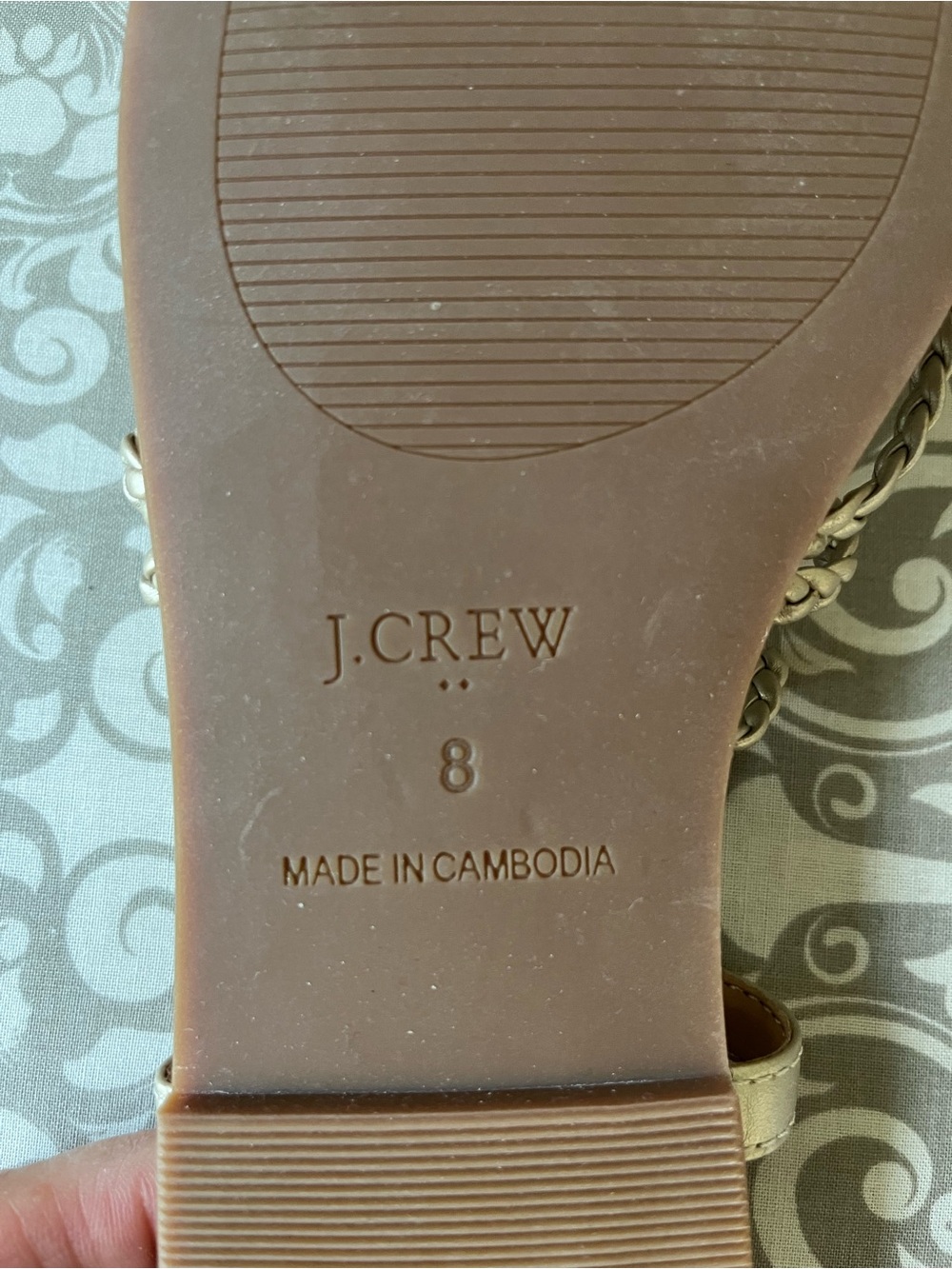 J. Crew Metallic Gold Braided Ankle Wrap Sandals - Picture 4 of 5